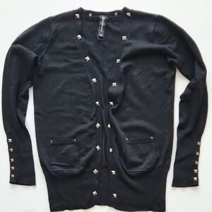 Black Cardigan with Silver Studs